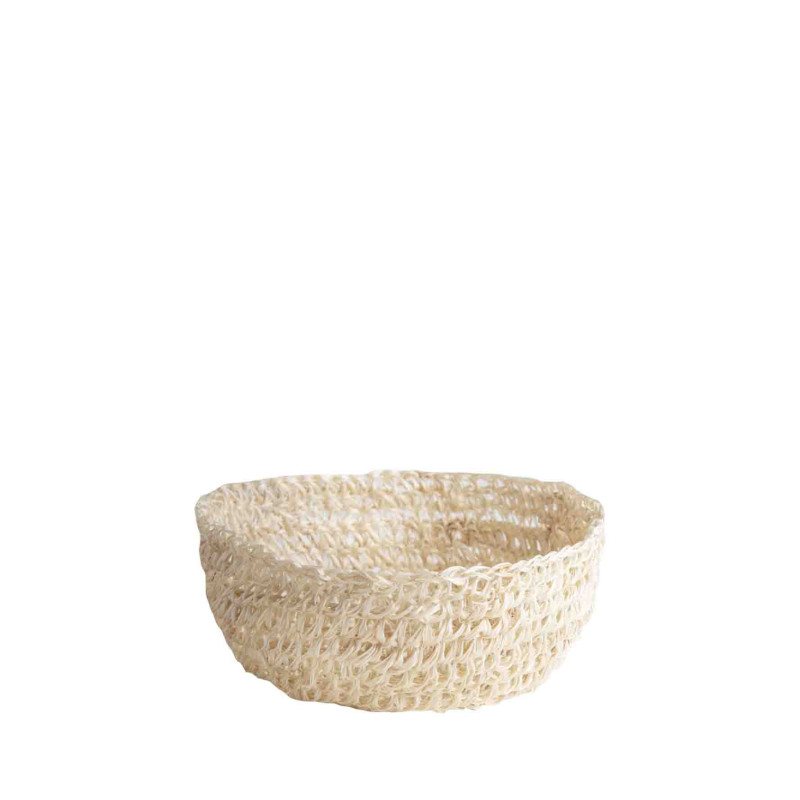Bol en crochet d'abaca d12 h5 cm