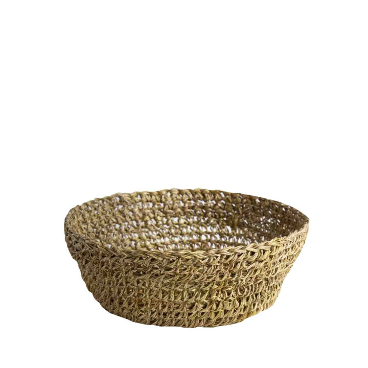 Bol en crochet d'abaca d18 h7 cm