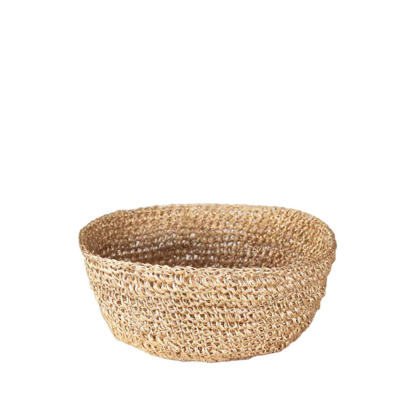 Bol en crochet d'abaca d18 h7 cm