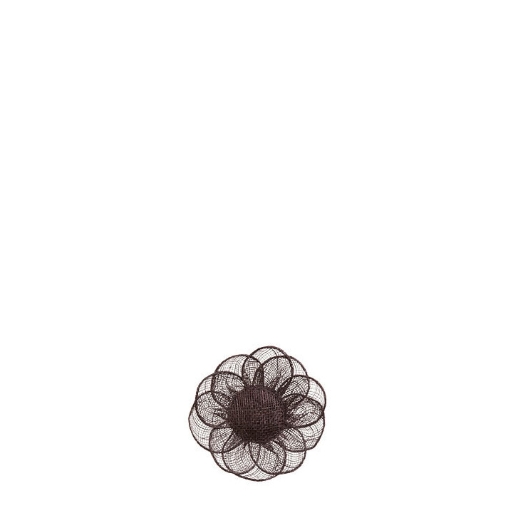 Mini abaca net flower chocolate color d8 cm