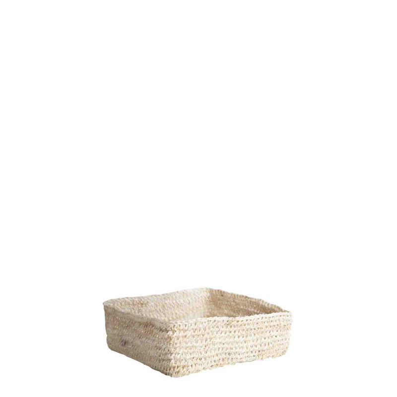 Crochet abaca napkin holder 16x16 cm
