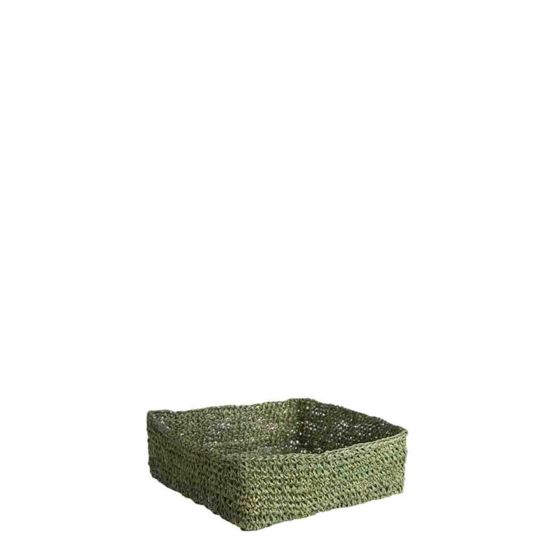 Crochet abaca napkin holder 16x16 cm
