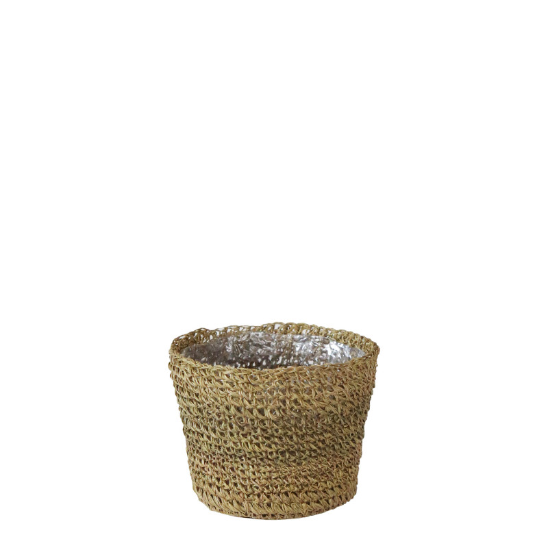 Abaca crochet cachepot inner plastic