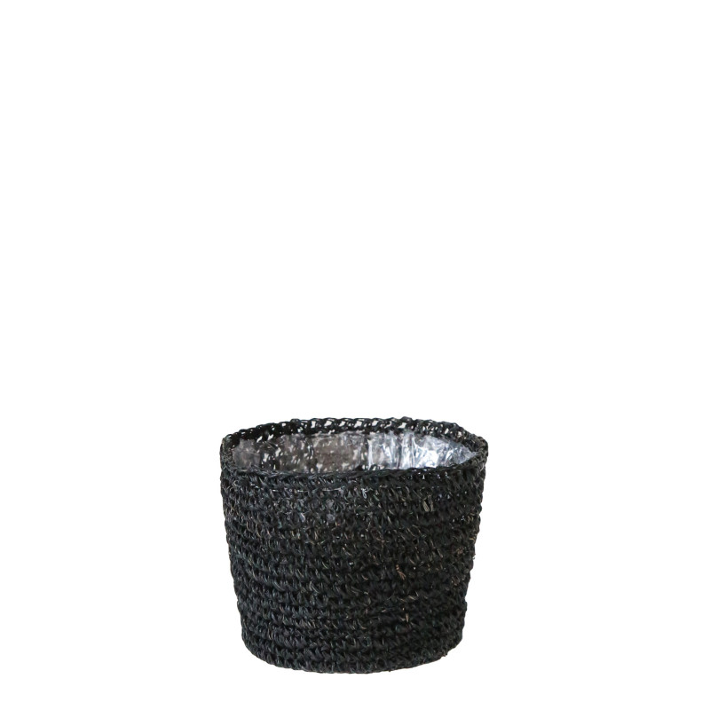 Cachepot crochet d'abaca interne en plastique