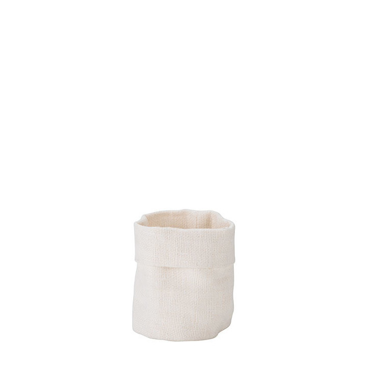 Corbeille a pain 100% lin brut couleur creme d10 h17 cm