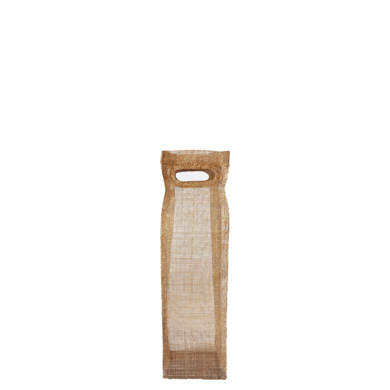 Porte-bouteille en filet d'abaca avec poignees et trou