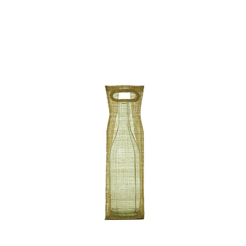 Porte-bouteille en filet d'abaca avec poignees et trou