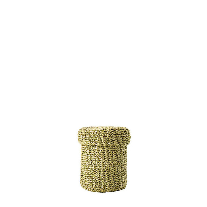 Small round box green d9 h12 cm