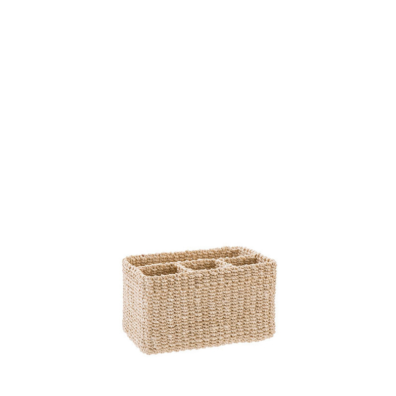 Cesto in abaca con 3+1 scomparti 21 x 14 h12 cm