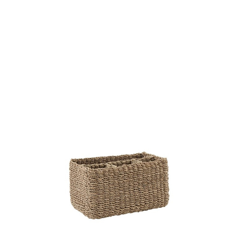 Cesto in abaca con 3+1 scomparti 21 x 14 h12 cm