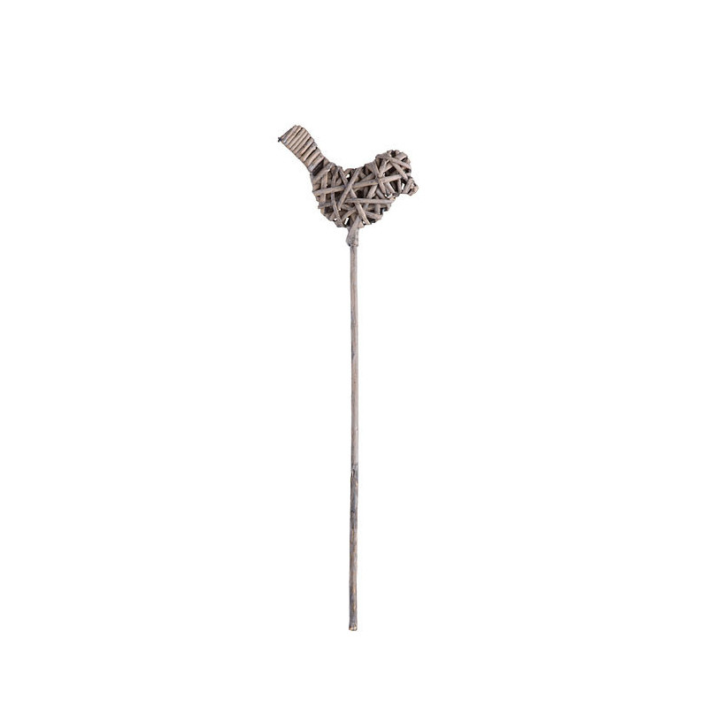 Bird stick made of sticks grey color h35 cm