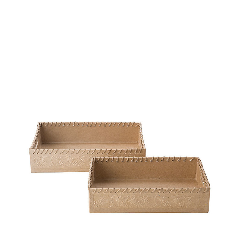 Serie 2 plateaux en carton raisin 20 x 30 cm