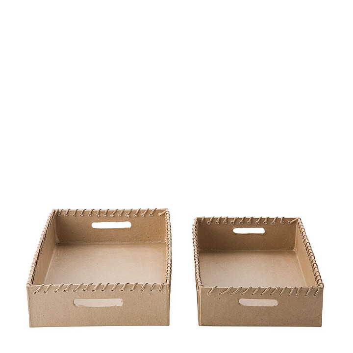 Set 2 paper trays grapefruit 20 x 30 cm