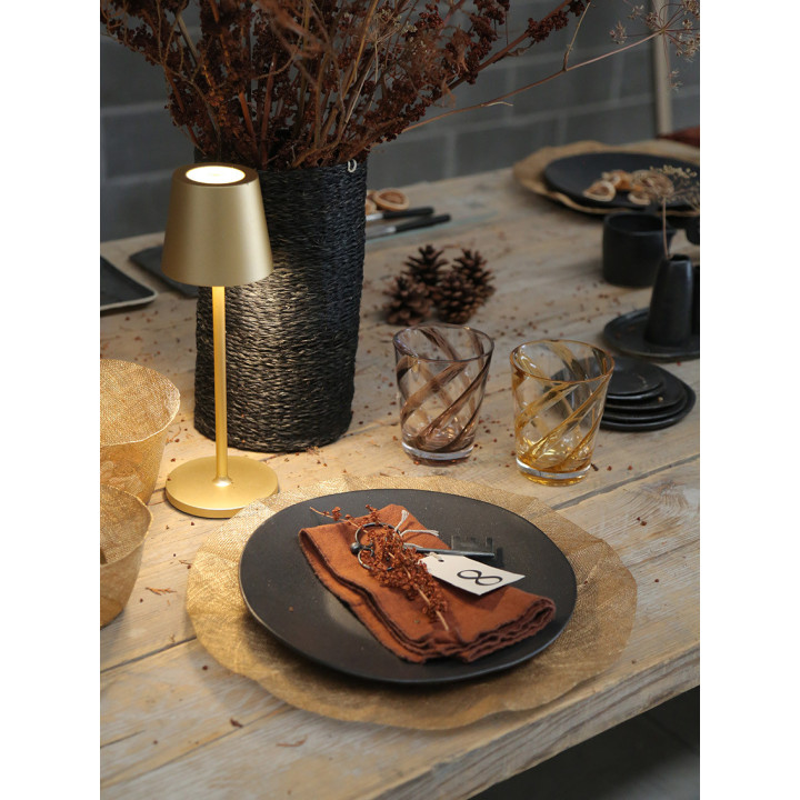 Panier noir en abaca + vase en verre d17 h27 cm