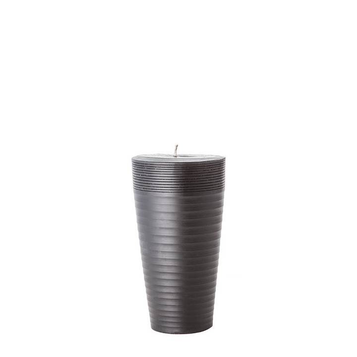 Candela con tronco a cono nera d6 h17 cm