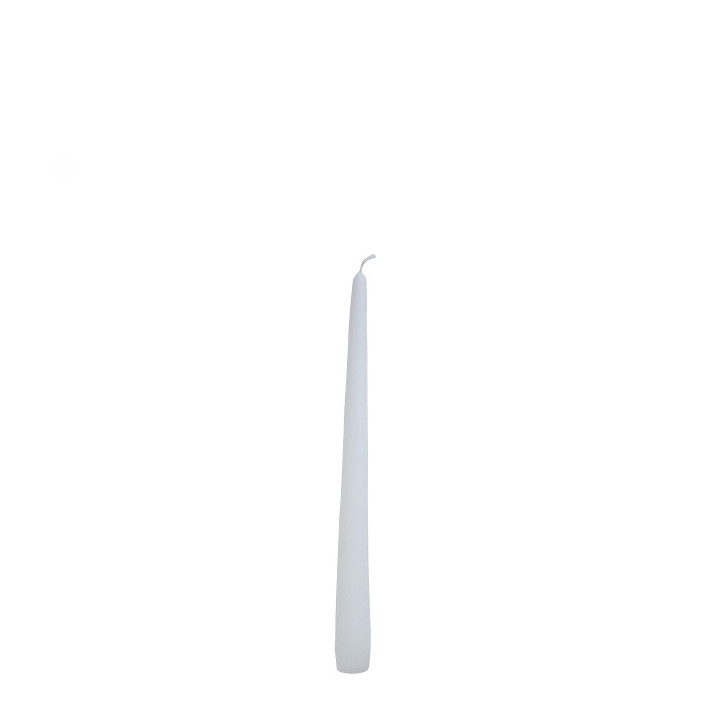 Paquet de 12 bougies coniques blanches h25 cm