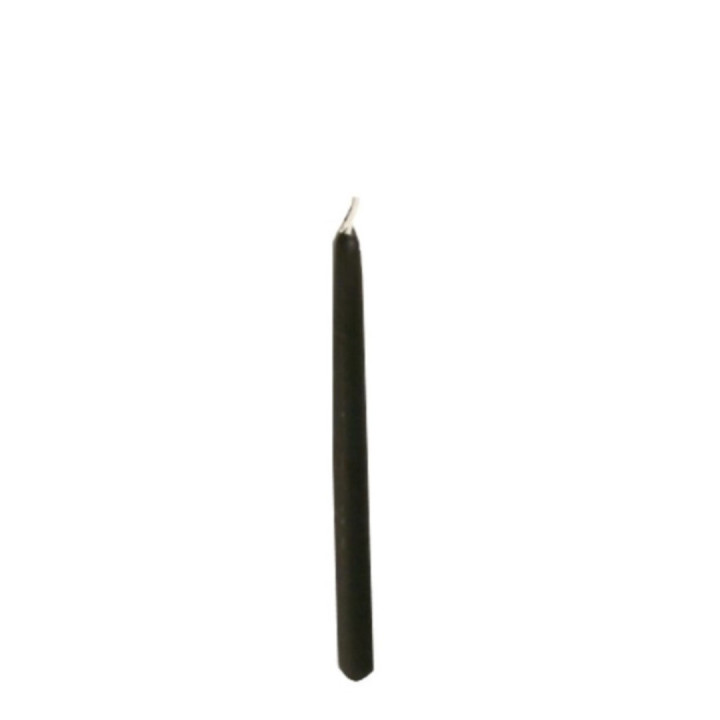 Pack of 12 conical black candles h25