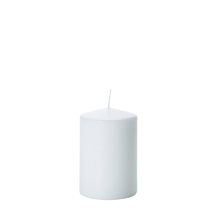 Confezione 4 candele colore bianco d10 h15 cm