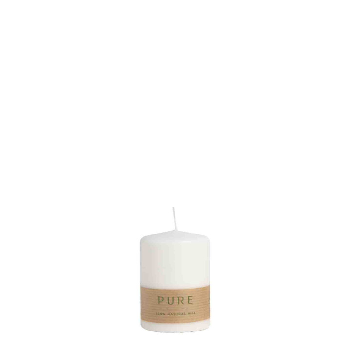 Bougie blanche 100% naturelle earth-friendly d7 h9 cm