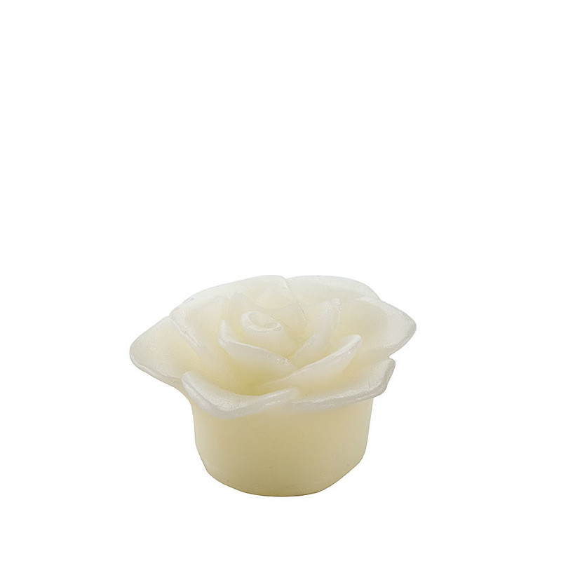 Candela led galleggiante forma di rosa col. crema d8 h4 cm