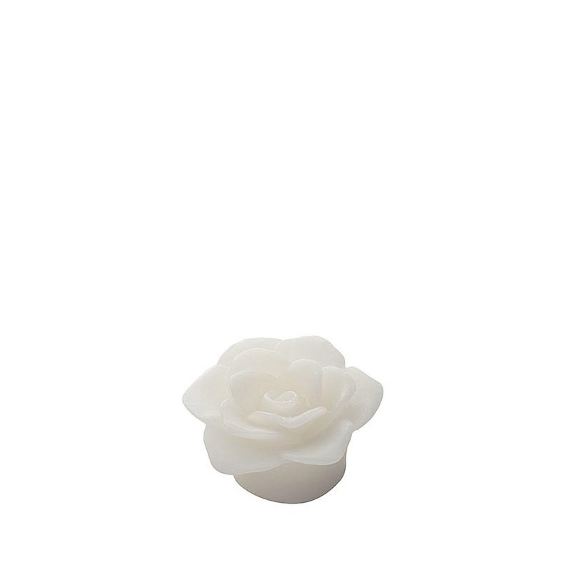 Small white rose led candle d6.5 cm