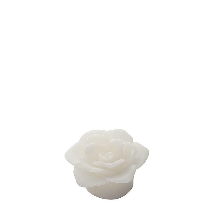 Small white rose led candle d6.5 cm
