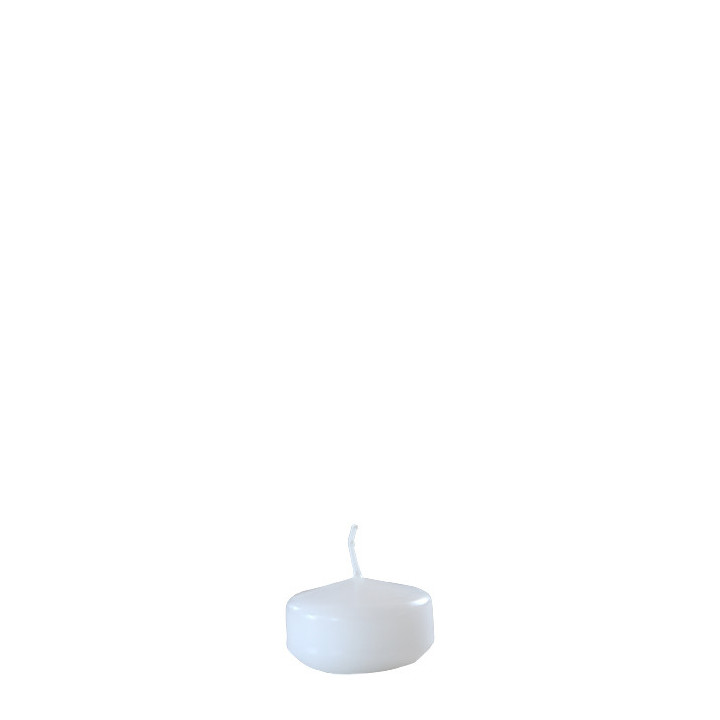 Confezione 28 candeline galleggianti bianche d3.8 cm