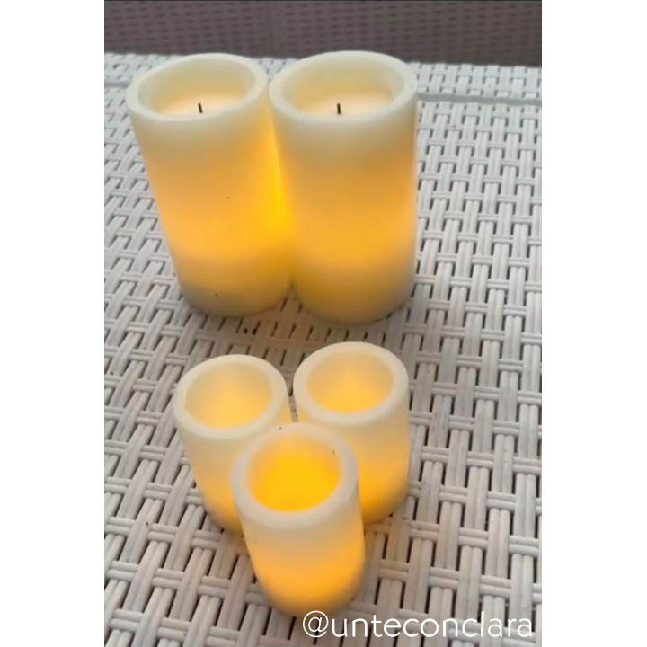 Bougie blanche led (piles pas incluses) d5 h7 cm