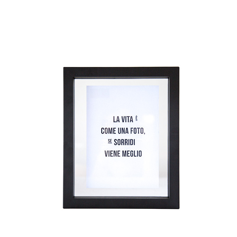 Cadre en verre/acier inscription interchangeable 23 x 28.4 cm