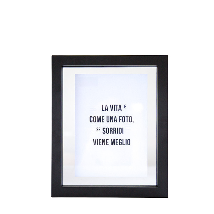 Cadre en verre/acier inscription interchangeable 23 x 28.4 cm