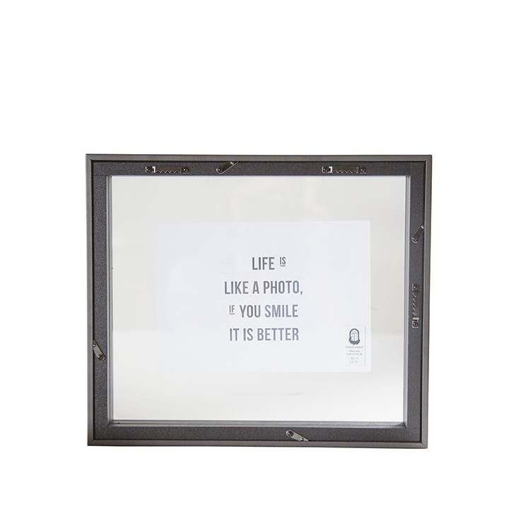 Cornice acciaio nero doppio vetro muro e appoggio 23 x 28.4 cm