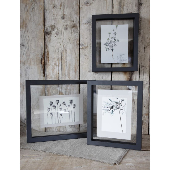 Cadre en verre/acier inscription interchangeable 23 x 28.4 cm