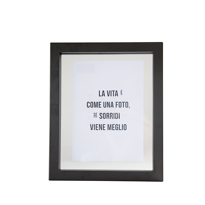 Cadre en verre/acier inscription interchangeable 28.5 x 33 cm