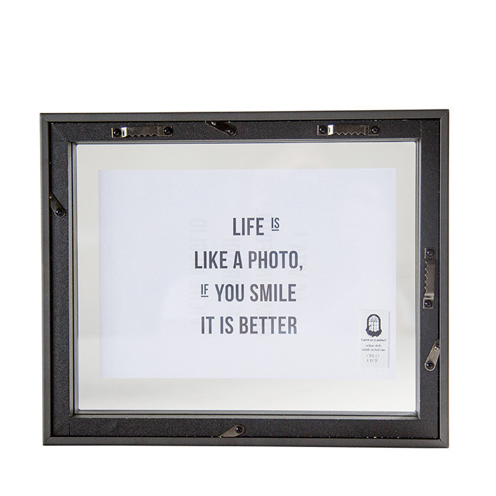 Cadre en verre/acier inscription interchangeable 28.5 x 33 cm