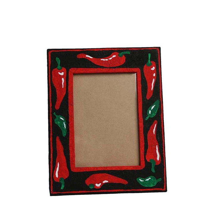 Cadre en papier avec piment porte-bonheur 14.5 cm