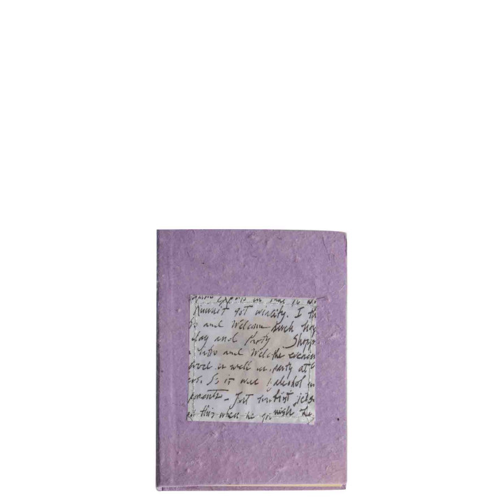 Petit cahier violet papier fait a la main 12 x 15 cm
