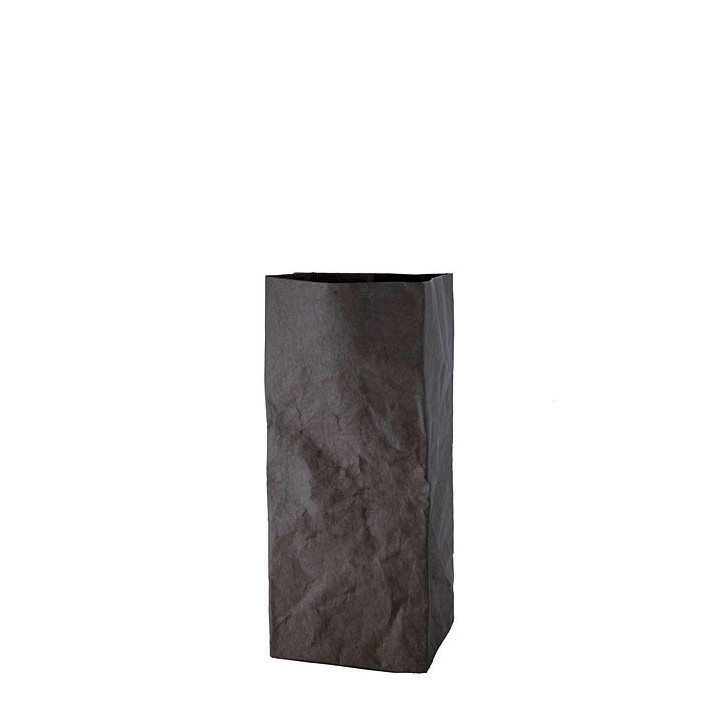 Corbeille a papier noire en fibre de cellulose 22.5 x 22.5 h53 cm