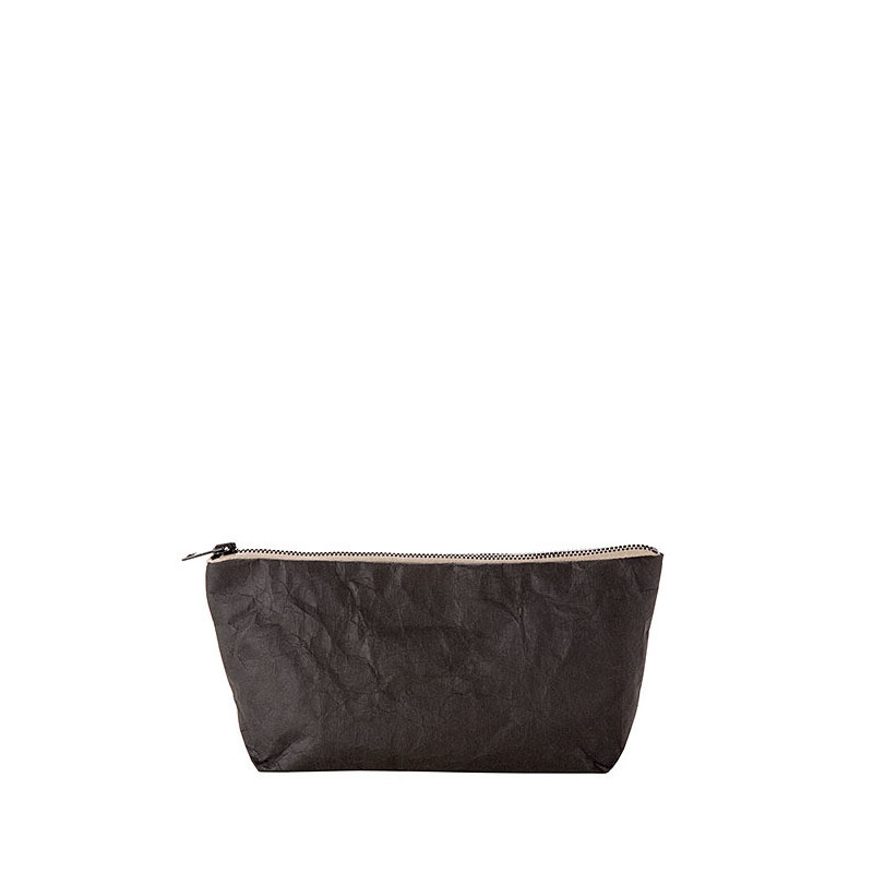 Pochette con zip in fibra di cellulosa nero 8 x 34 h16 cm