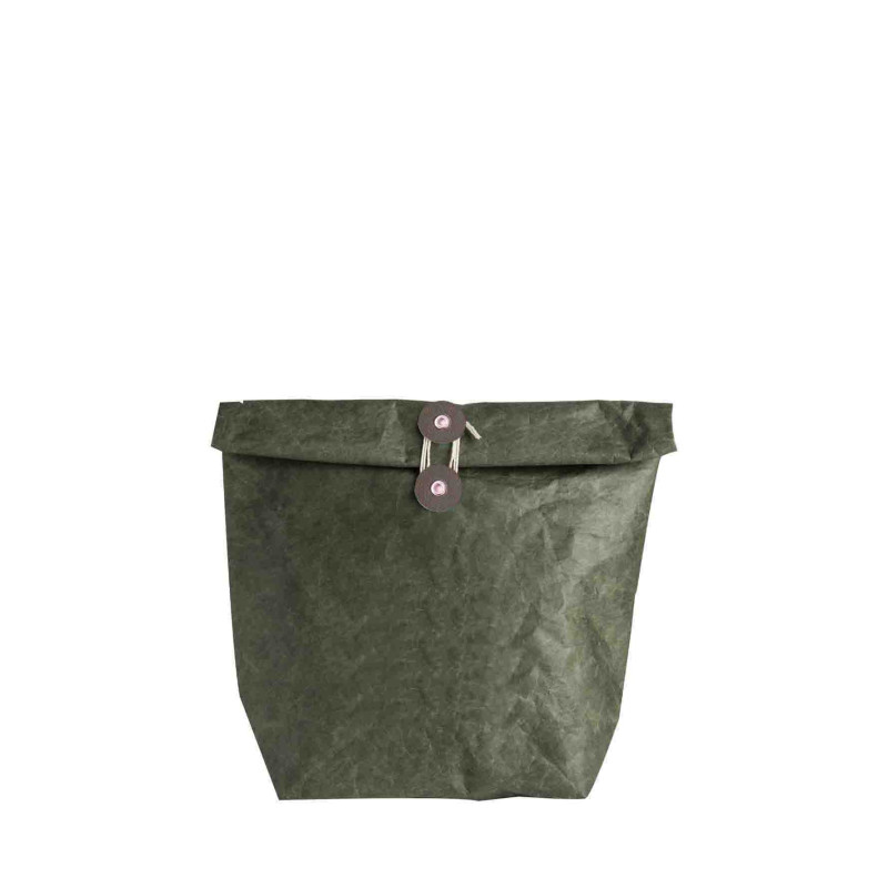 Sacco termico verde con bottone 11 x 22 h40 cm