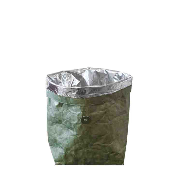 Green thermic bag with button 11x22 h40 cm