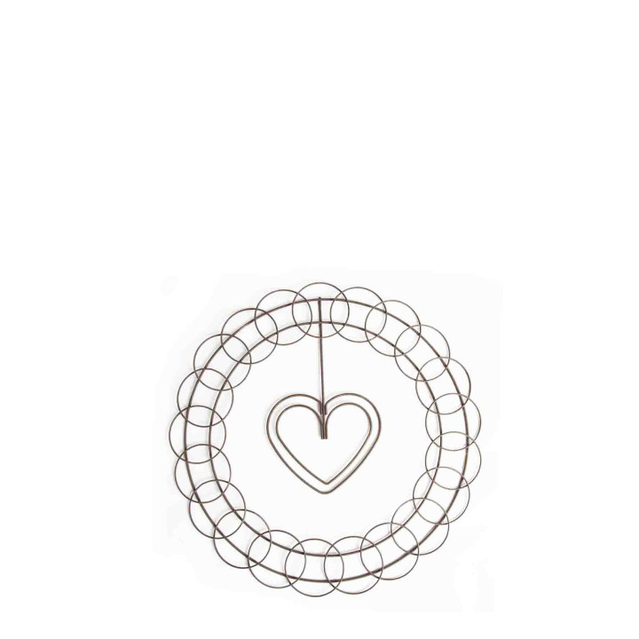 Circular photoframe with heart d40 cm