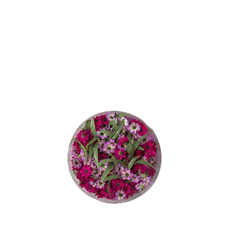 Scatola con teste di mini fiorellini rosa 2 colori