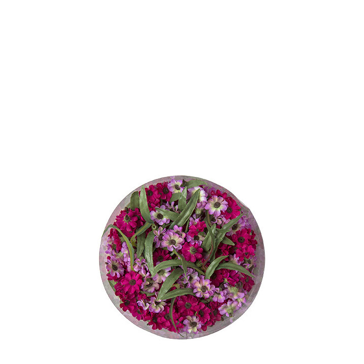 Scatola con teste di mini fiorellini rosa 2 colori