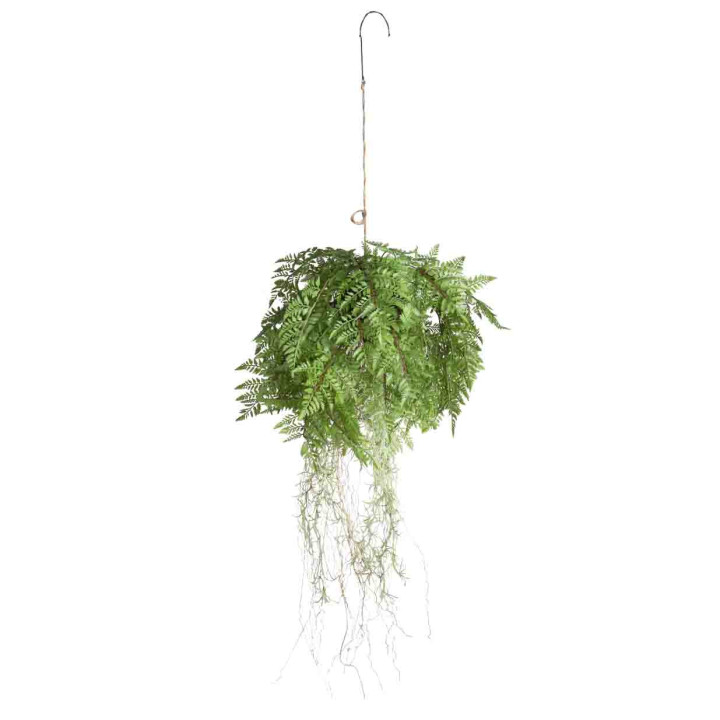 Pianta artificiale di felce kokedama pensile h35 cm