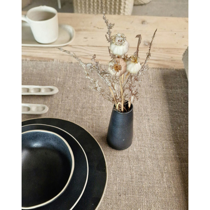 Artificial branch of dried poppy with 2 berries h45 cm