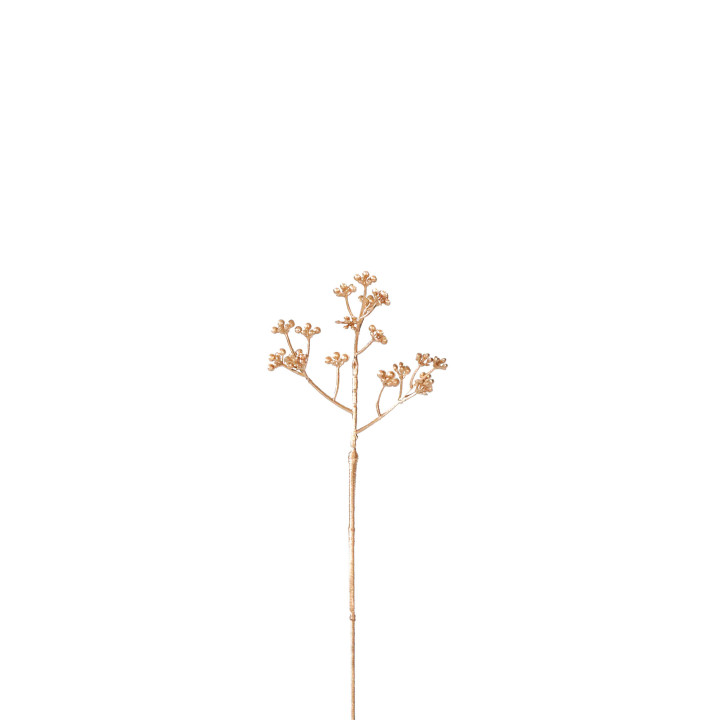 Petite branche artificielle de baies dorees h30 cm