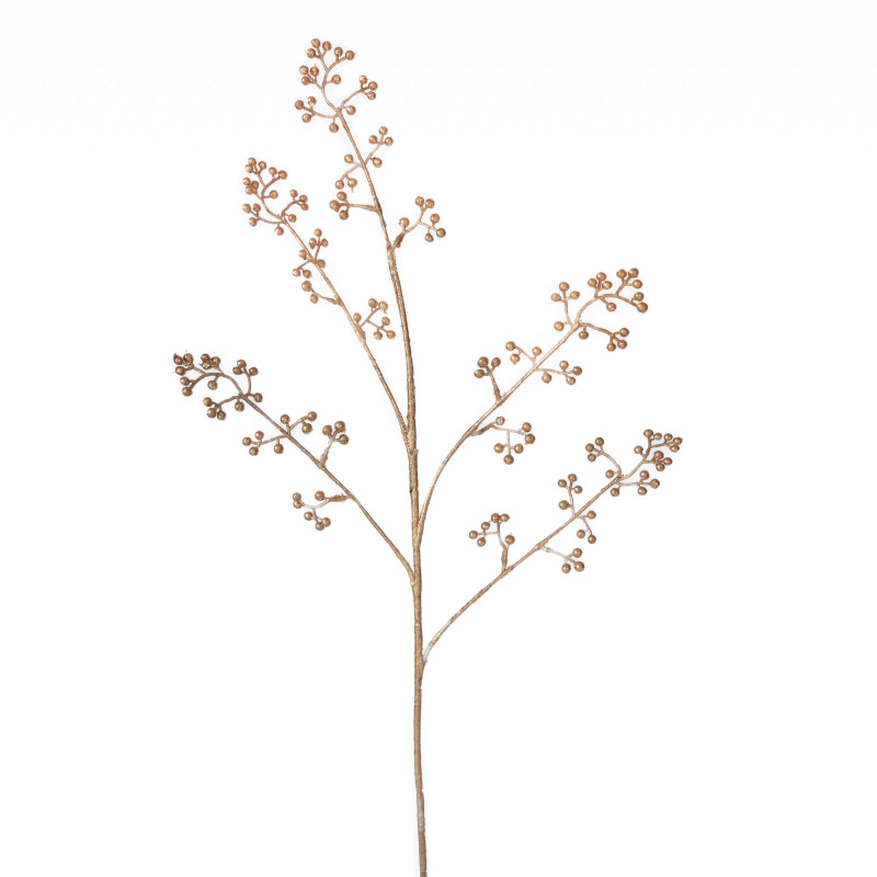 Branche artificielle de baies dorees h60 cm