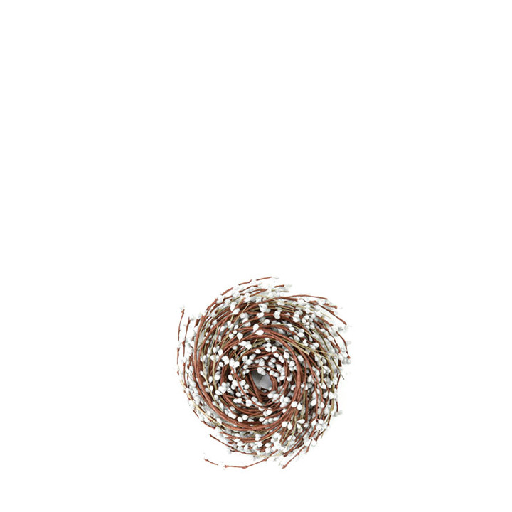 Silver frosted berries plastic wreath branch 130 cm