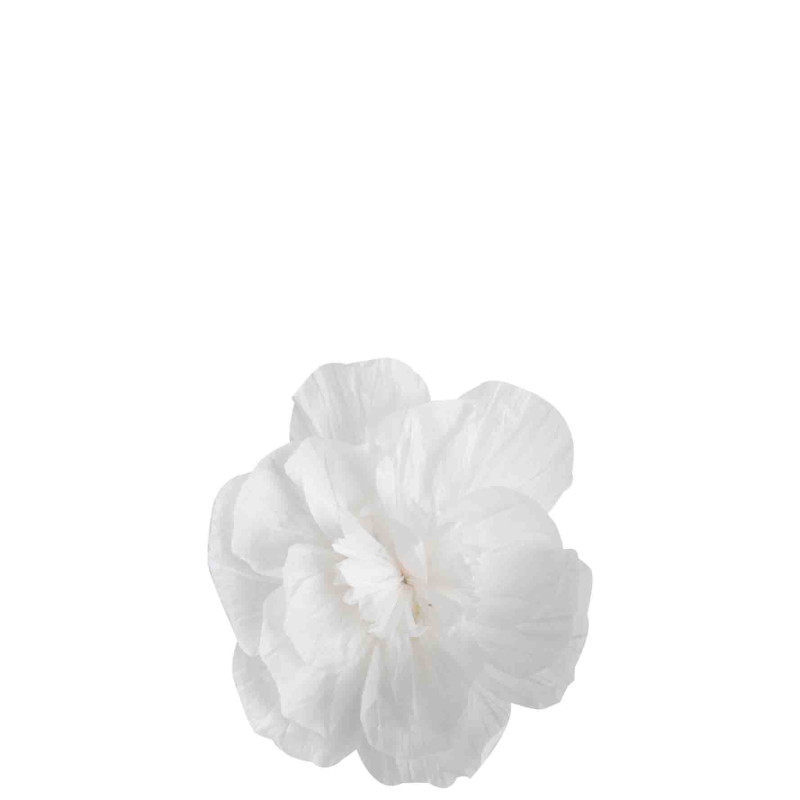 Fiore di carta bianca riciclata handmade d11 cm