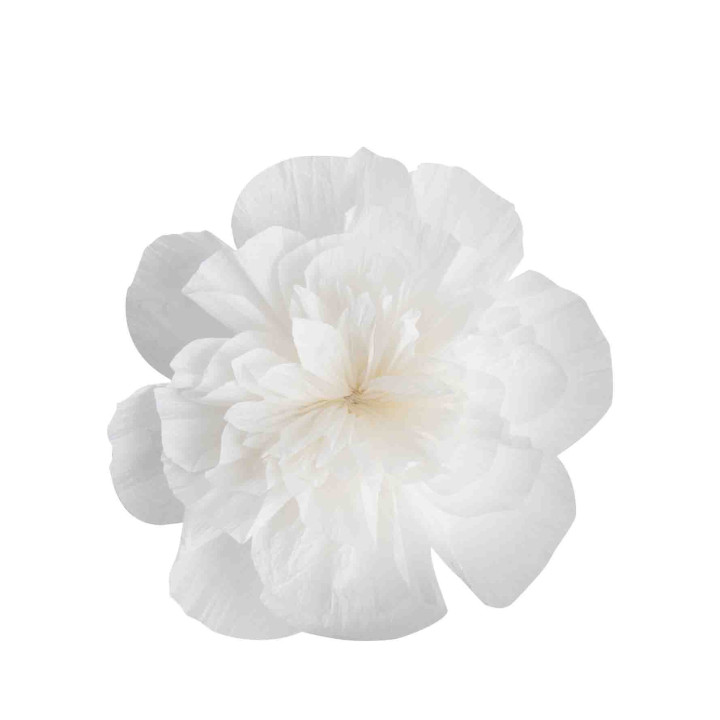 Fleur en papier blanche recycle fait a la main d18 cm